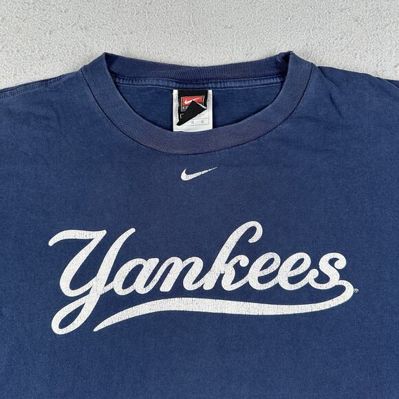 Vtg Y2K Nike New York Yankees Shirt Men’s Large‎ Center Swoosh Check Long Sleeve - Picture 6 of 16